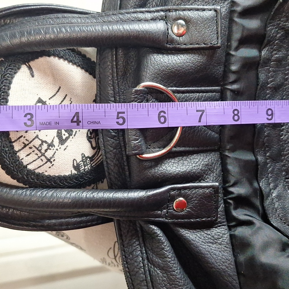 Ameri Bag Black Leather Backpack Missing Strap - image 7